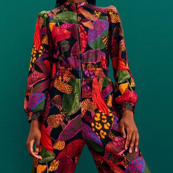 FARM Rio Leopard Mushroom French Terry Jumpsuit - Picture 5 of 15